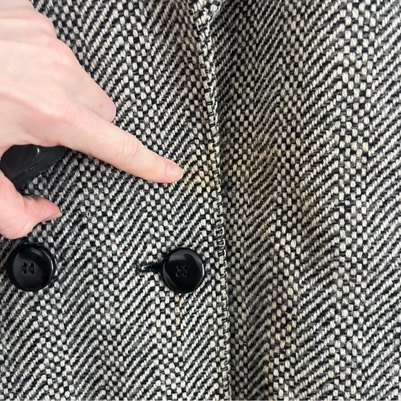 Vintage Wool Blend Coat by Collection Élégante women’s 12 Classic Herringbone - Picture 10 of 14